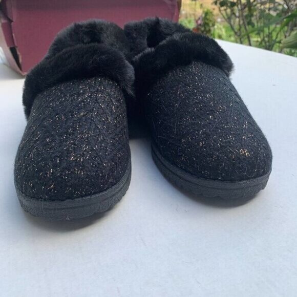 Skechers Womens Cozy Lite Sparkle Knit Slippers - Sweet Walk Sz 6 in Black - Picture 3 of 11